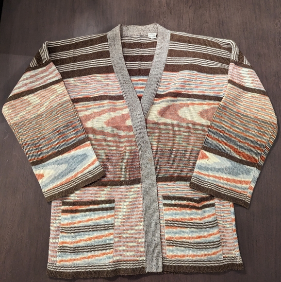 Vintage Sweaters - Vintage 1970s to 1980s open cardigan sweater Kimlon size medium